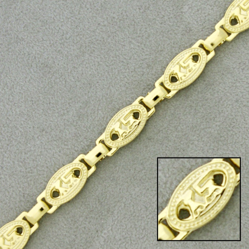 Cadena de latón símbolo egipcio ancho 7,4mm