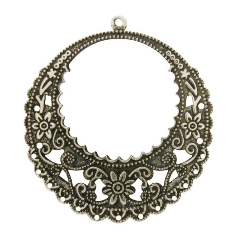 Round filigree metal component Ø 47mm
