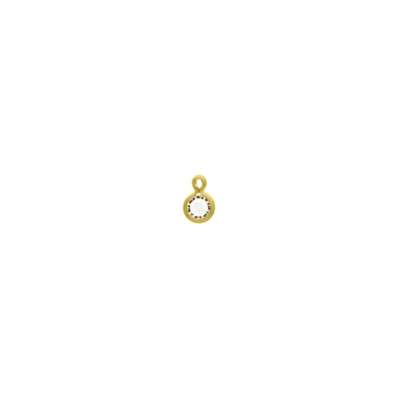 Round strass setting Ø4mm with ring. Cristal colour.