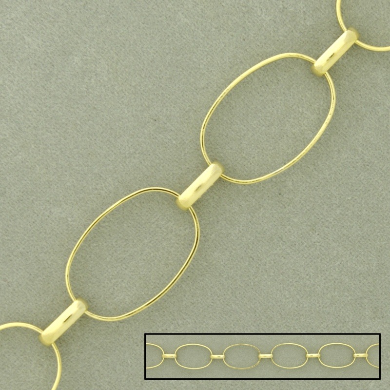 Cadena de latón eslabones grandes ancho 12,6mm