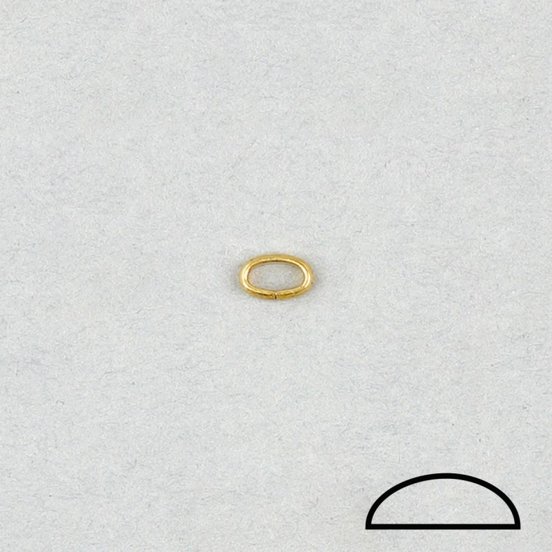 Anilla ovalada 6x3,7xØ 1,2mm abierta. Hilo de 1/2 caña.