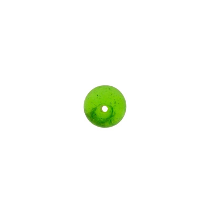 Green colour glass ball Ø8mm. With two holes.