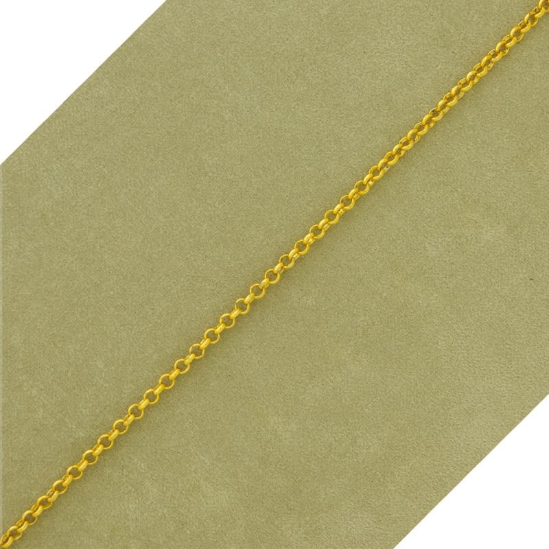 Cadena de latón rolón ancho 1,5mm. Eslabones soldados para mayor resistencia.