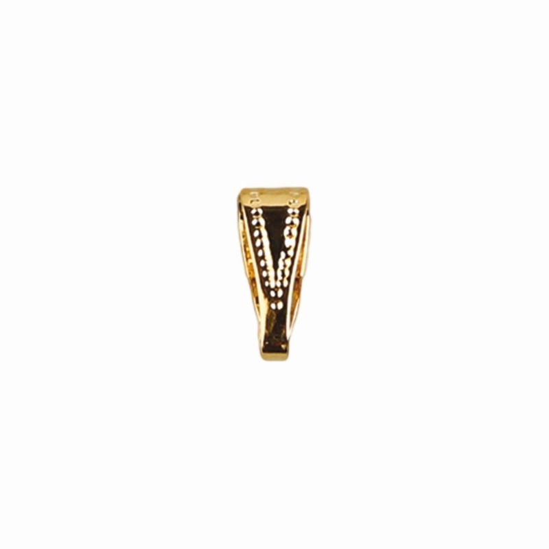 Attache pendentif 10x1,5mm. Passage pour chaîne ou cordon de Ø3,6mm.