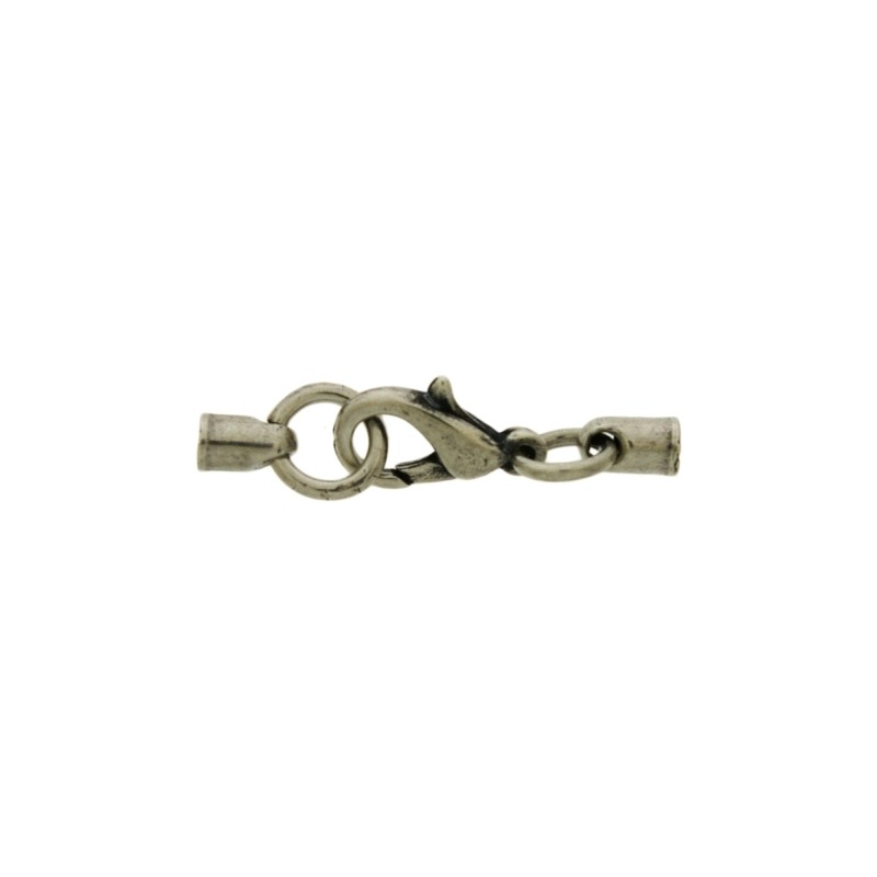 Set fermoir mousqueton 12mm + 2 embouts pour cordon de Ø 2,5mm