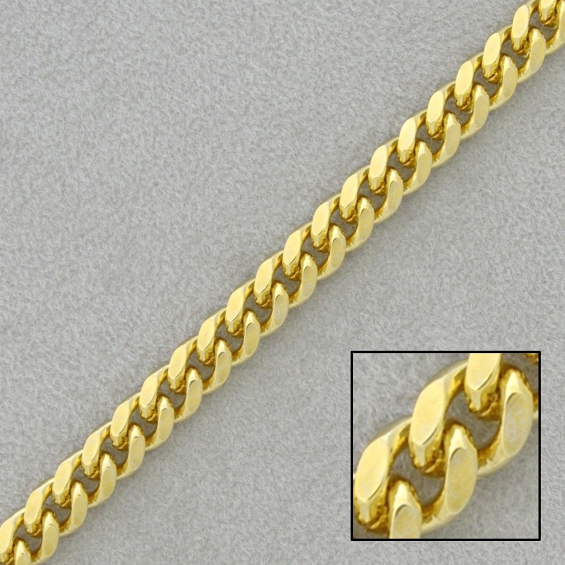 Flat curb brass chain width 5,2mm