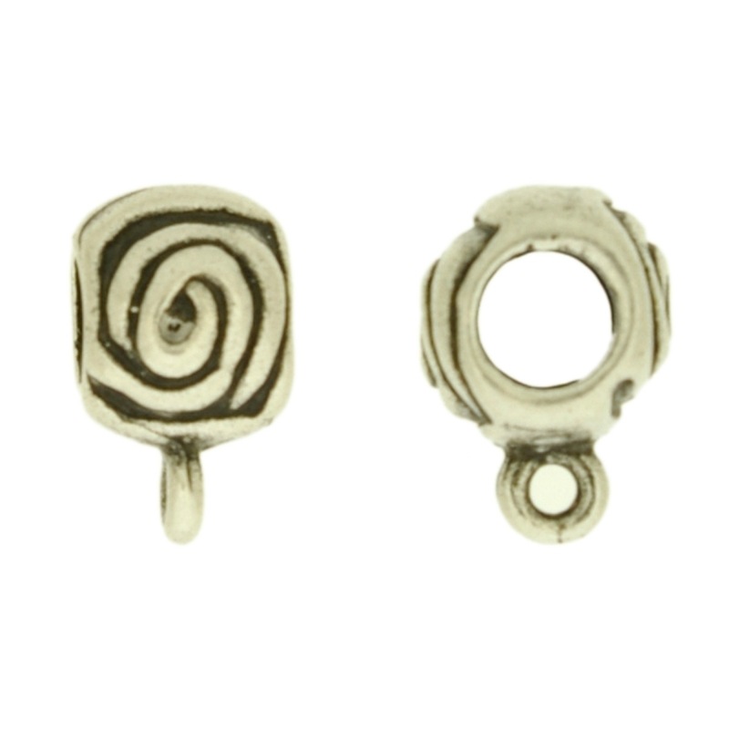 Entrepieza 13x8mm con asa. Agujero Ø 4mm