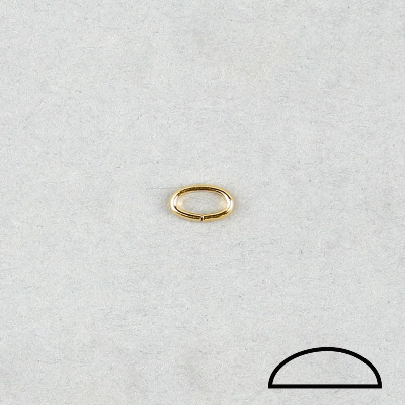 Anilla ovalada 7x4xØ 1,2mm abierta. Hilo de 1/2 caña