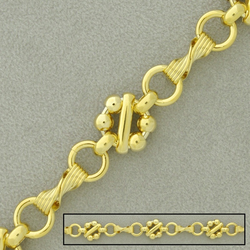 Cadena de latón eslabones grandes ancho 11,6mm