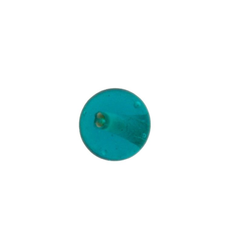 Bola de vidrio Ø12mm color circonita azul. Agujero pasado.