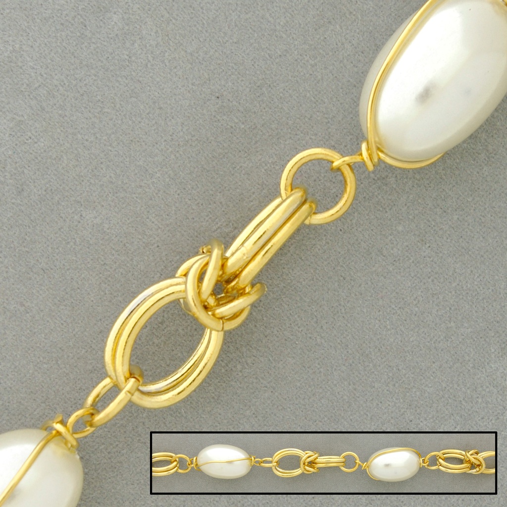 Bead brass chain width 13,5mm