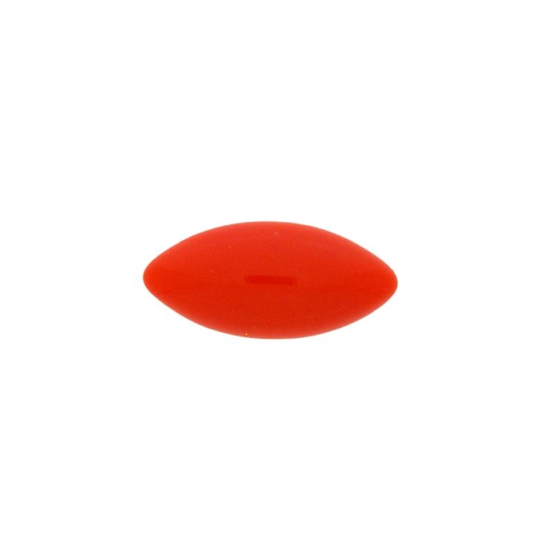 [750051900] Stone navette cabochon 7x15mm flat base coral colour