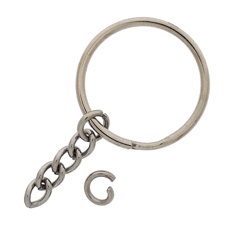 Keyring outside Ø 28mm with chain and jump ring