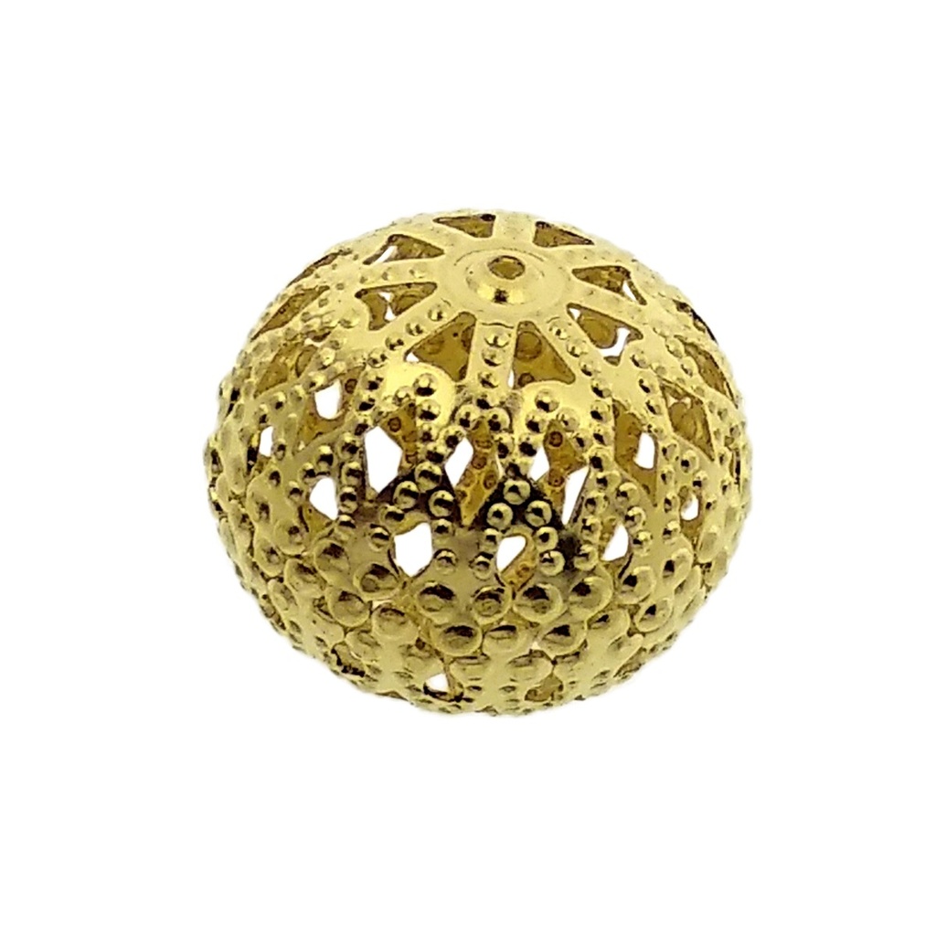 Brass grooved ball Ø 22mm. Hole Ø1,1mm