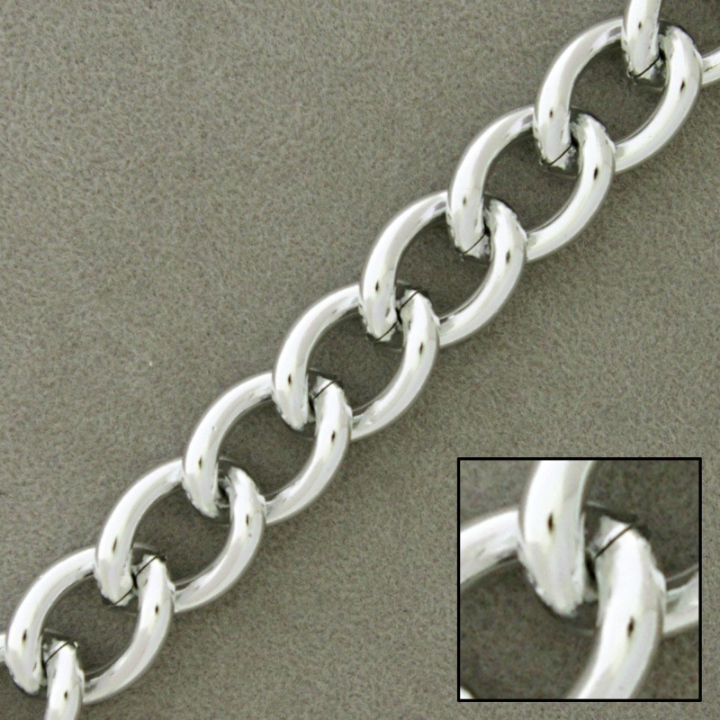 Silver plated aluminium chain width 11,5mm