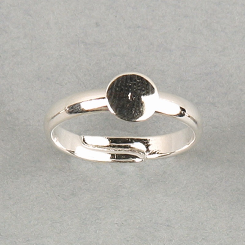 Bague réglable avec plateau Ø 6mm nickelé