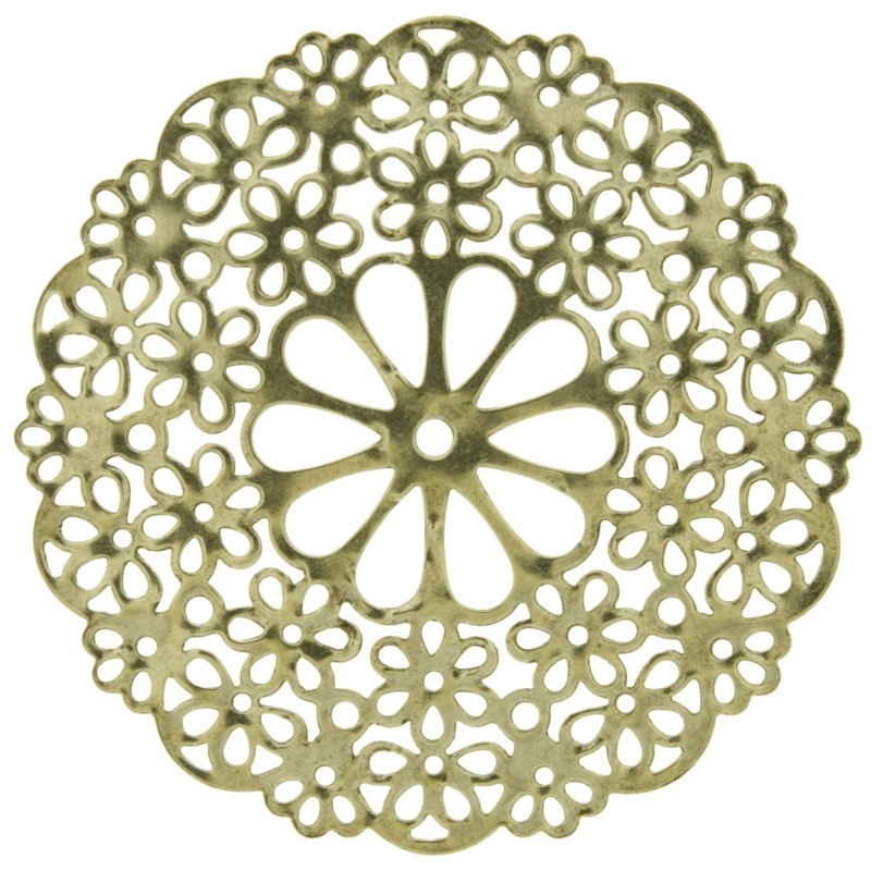 Flowers round metal component Ø 57mm
