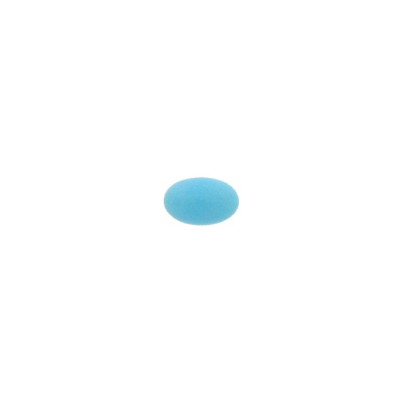 Piedra cabuchón oval 4x6mm base plana color turquesa