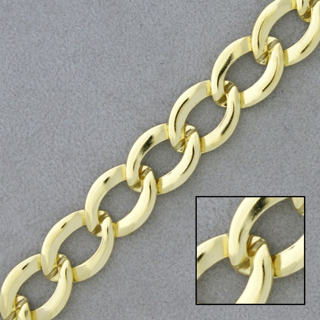 Brass chain width 11,2mm. Brass sheet link.