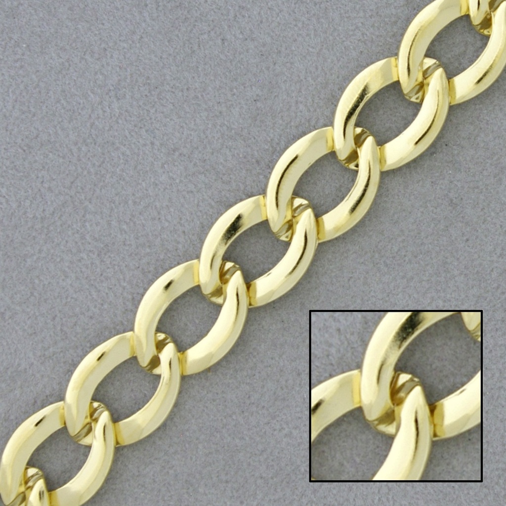 Chaîne en laiton largeur 11,2mm. Maillon de plaque de laiton.
