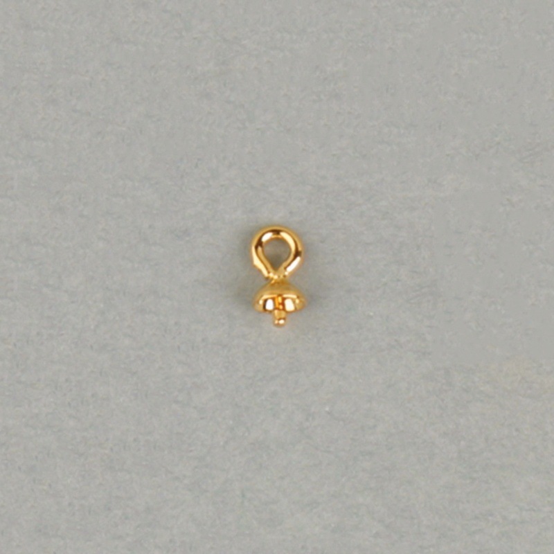 Campanillo con casquilla Ø3mm para perla redonda de 4 y 5mm.