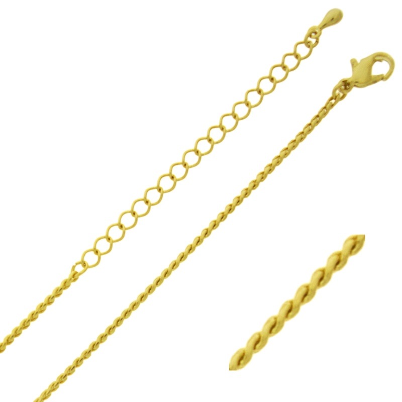 Choker necklace 47 cms adjustable. Brass chain width 1 mm.