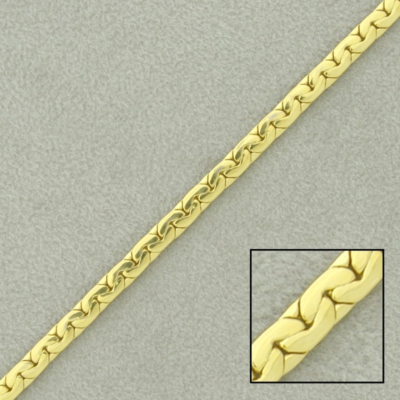 Flat curb brass chain width 3mm