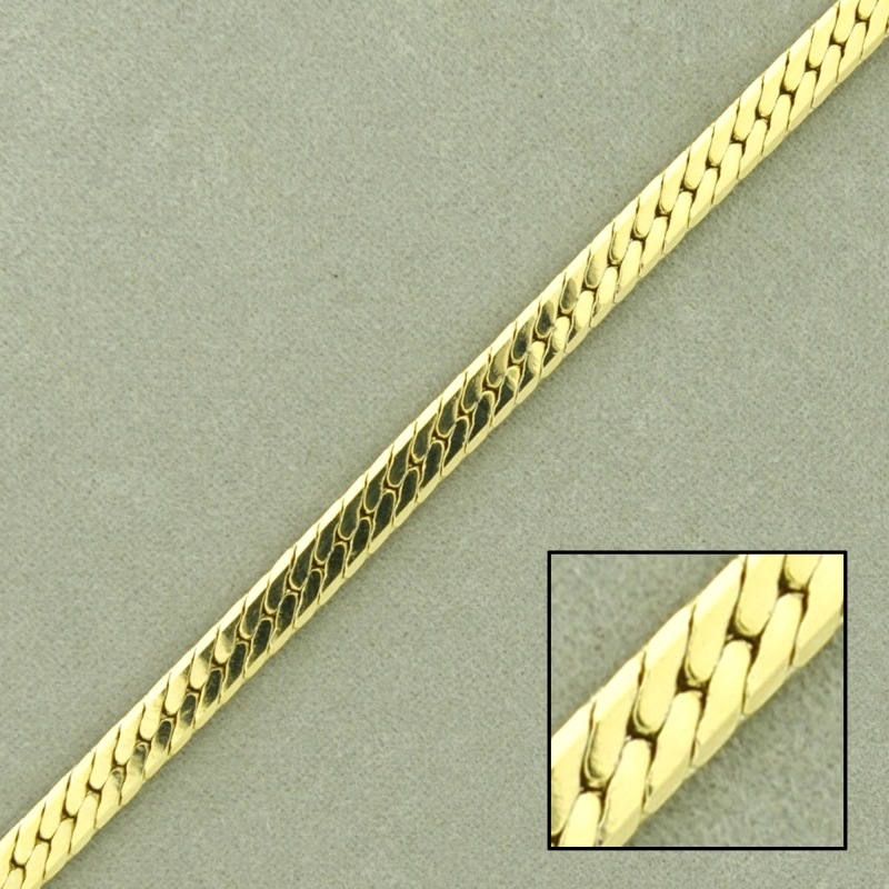 Cadena de latón barbada laminada ancho 3,5mm