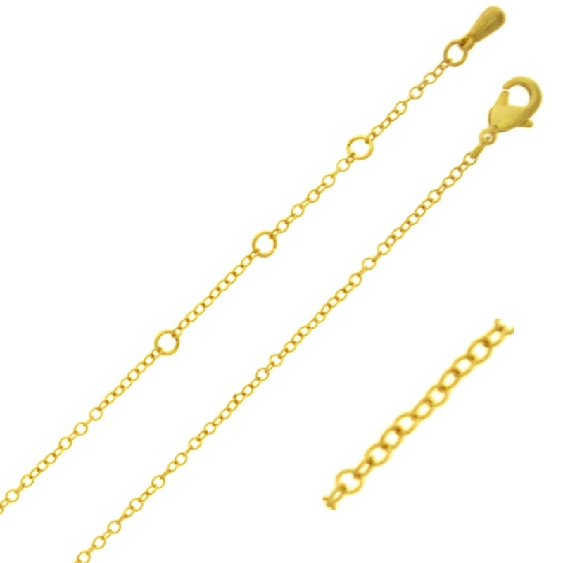 Choker necklace 47 cms adjustable. Brass chain width 1,6mm.