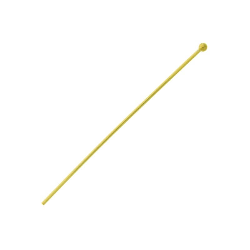 Brass headpin length 50mm with ball head. Wire Ø 0,8mm. Ball head size Ø 2mm.