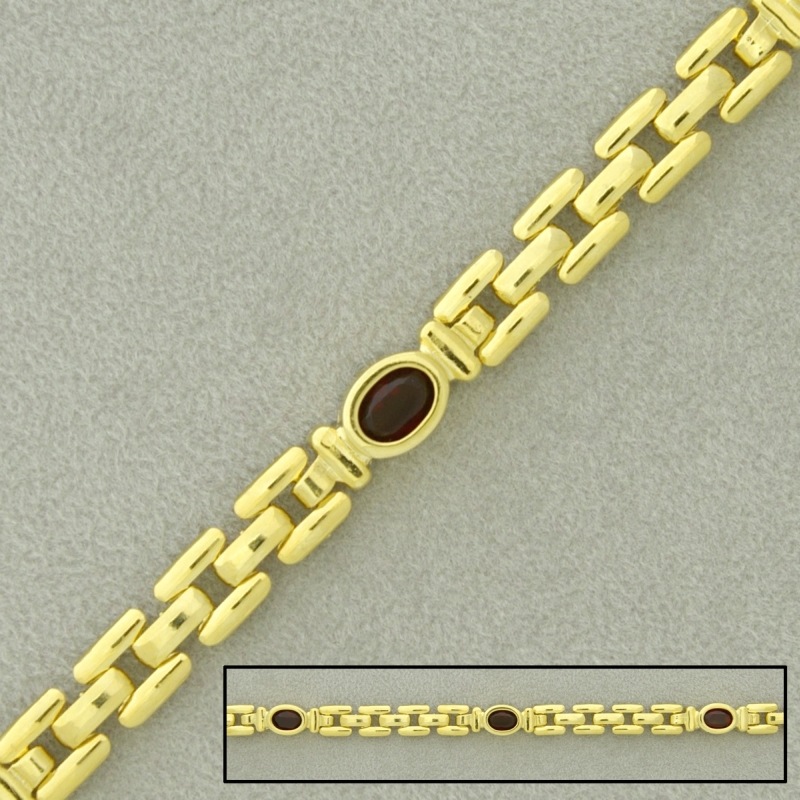 [528220000] Chaîne en laiton cartier largeur 5,5mm avec strass sertis