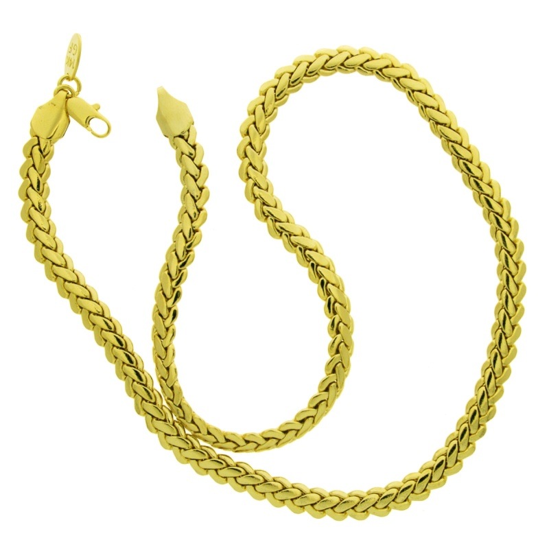 Brass choker necklace 45 cms. Width 6mm