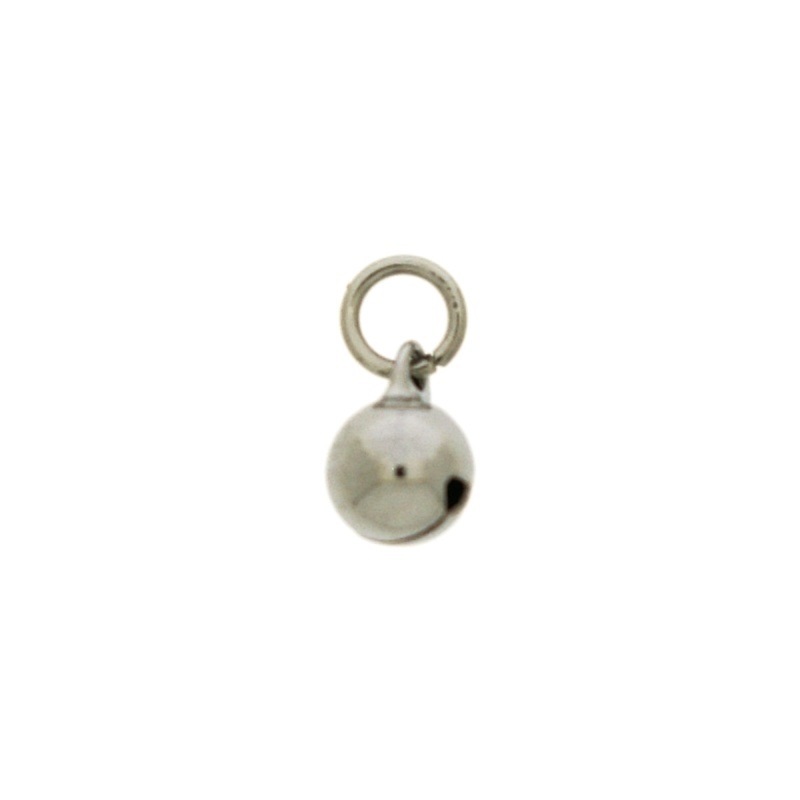 Cascabel Ø 8mm montado con anilla redonda Ø7x hiloØ1,2mm