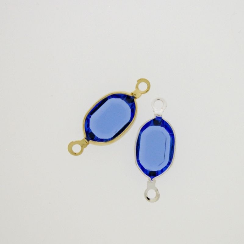 Oval strass 8x12mm sapphire colour. Length 21mm