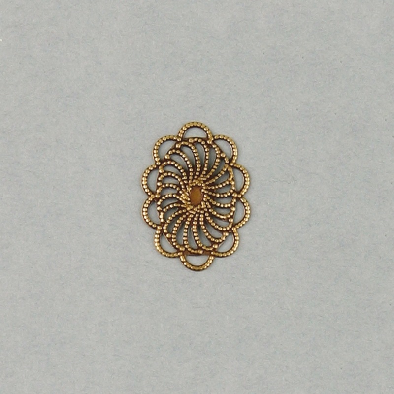 Oval metal component 27x20mm