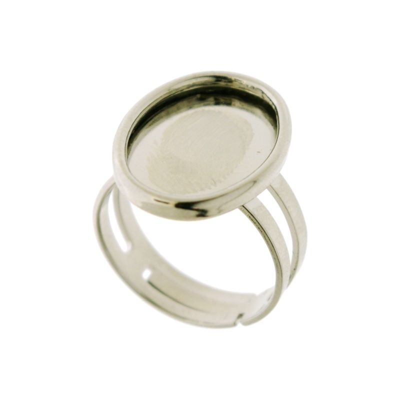 [117671800] Bague réglable avec base ovale pour cabochon 12x18mm