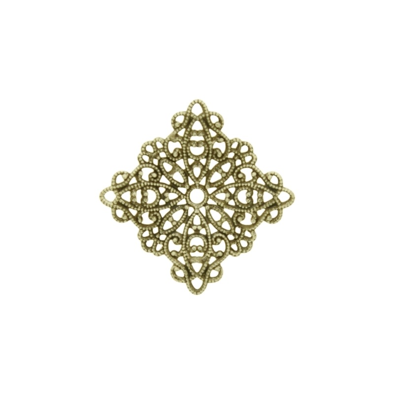 [121510000] Square filigree metal component 22x22mm