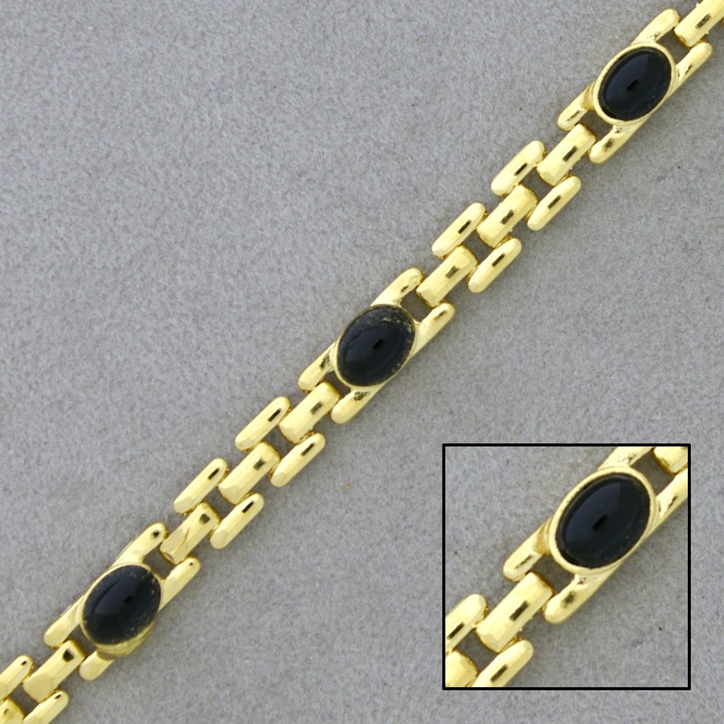 Cadena de latón cartier ancho 5,5mm con alojamiento para cabujón oval 6x4mm