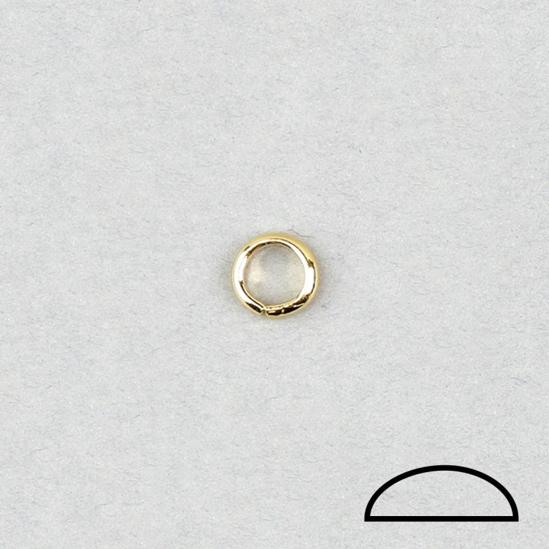 Anneau ouvert Ø 7x1,4mm. Fil demi rond.