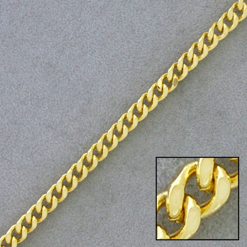 [524350000] Cadena de latón barbada diamantada 4 caras.  Ancho 4,8mm