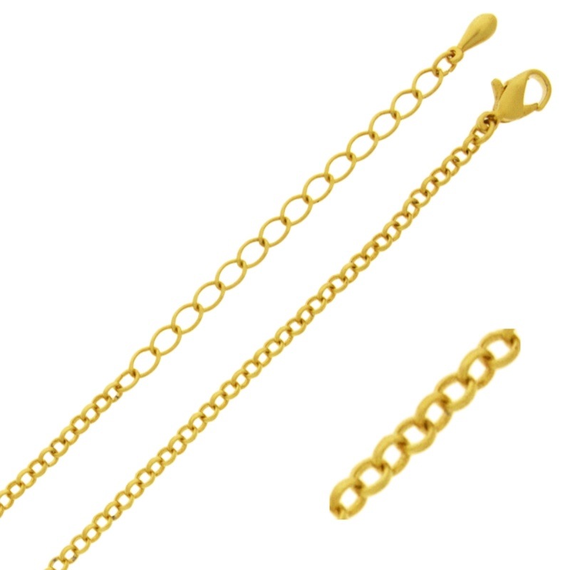 Choker necklace 47 cms adjustable. Brass chain width 2,5mm.
