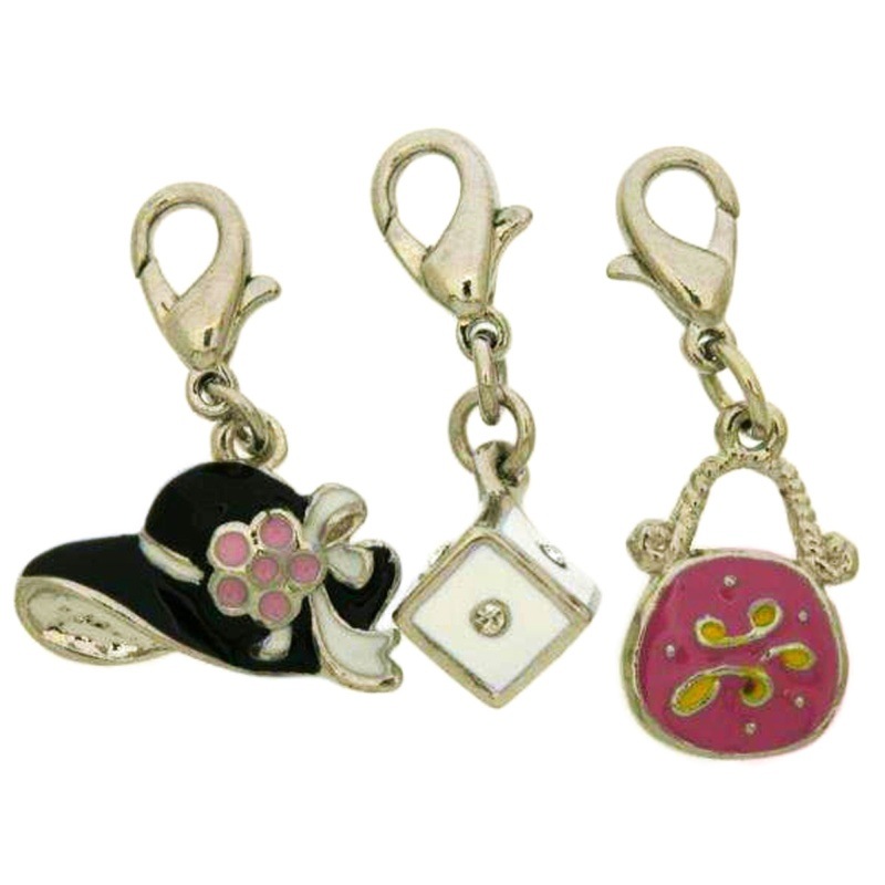 Pack 3 enamelled pendants (nickel free)