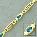 Brass chain with glass stone width 6mm