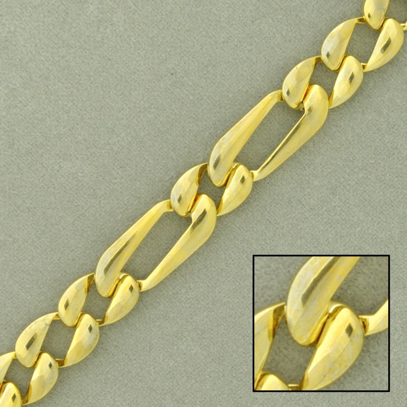 Cadena de latón ancho 7,5mm. Eslabón de chapa.