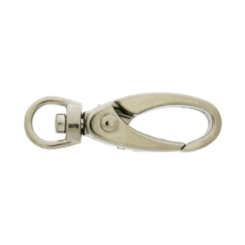 Nickel plated zamak lobster clasp for bag with Gap width 6mm to ribbon.