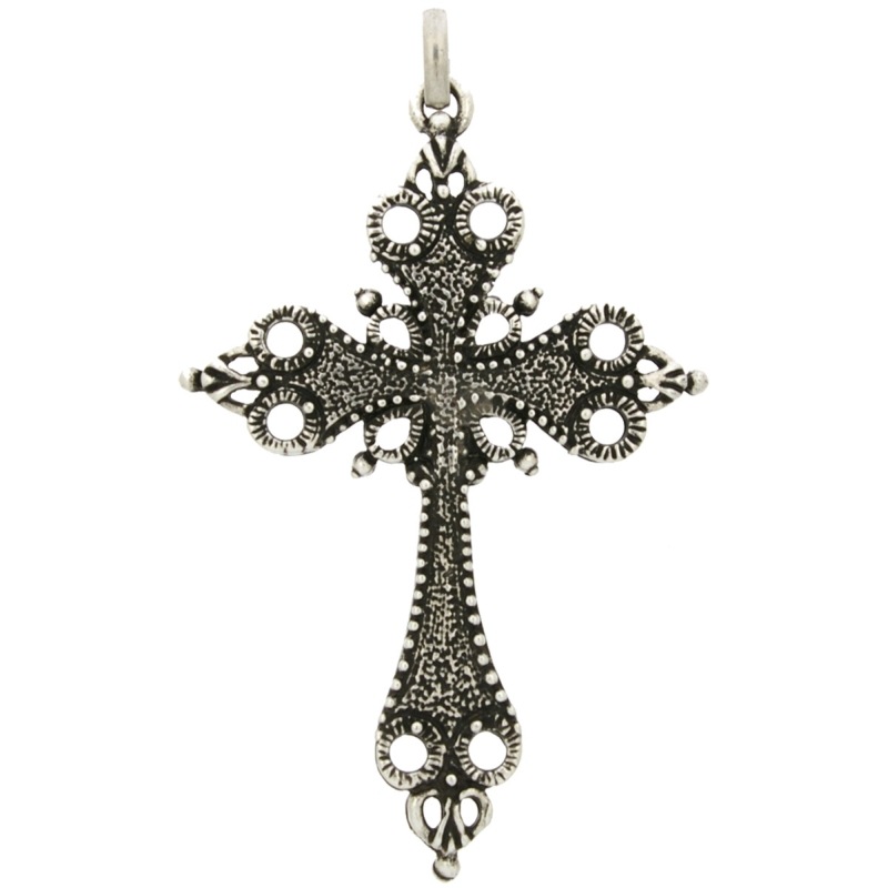 [115860000] Pendentif croix 80x49mm avec bélià¨re