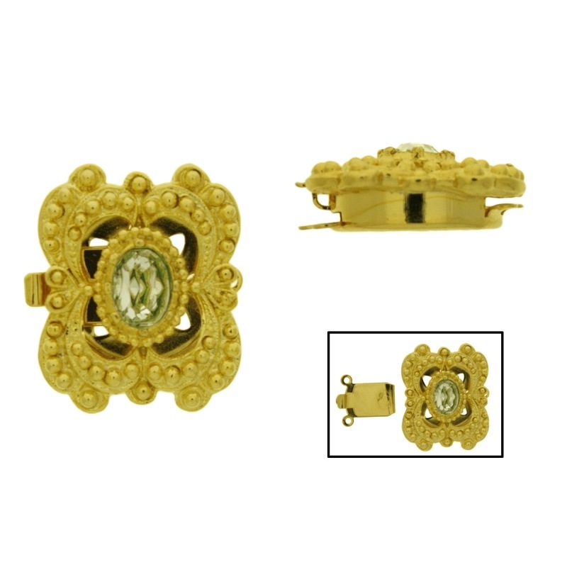 Fermoir de collier 20x22mm 7 rangs avec strass