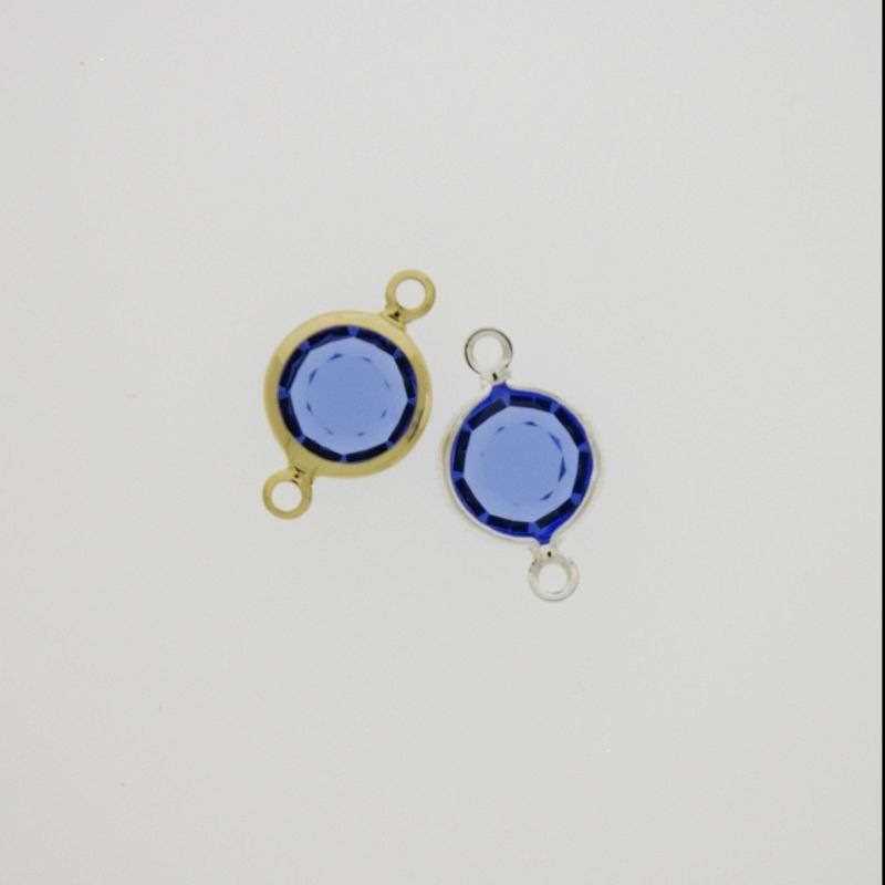 Intercalaire ronde diam. 8mm couleur saphir. Longueur 15mm