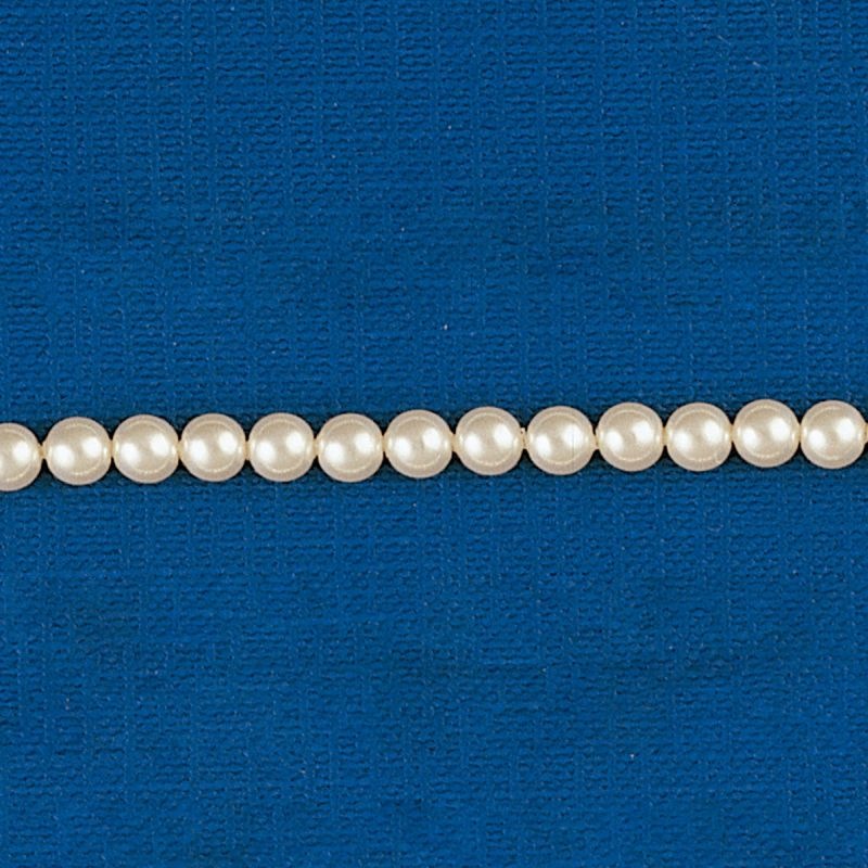 Perla cristal redonda Ø 3mm 2 agujeros. Color crema.