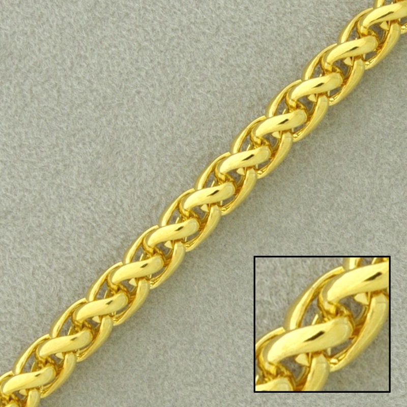 Rope brass chain width 6mm